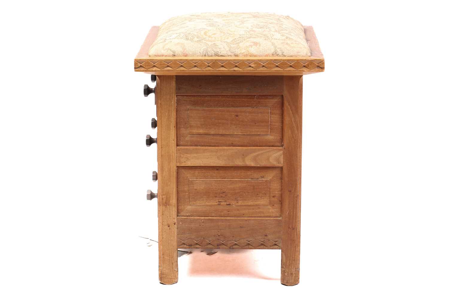 An English walnut stool/workbox, from the Arthur Romney Green Workshops, Christchurch, Hants, c. - Image 7 of 16