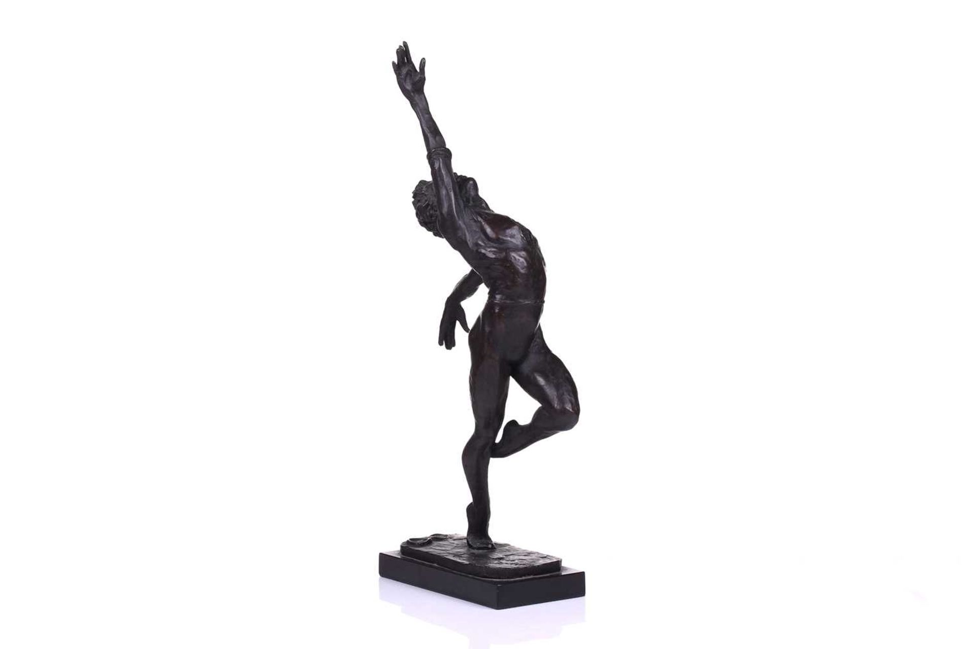 20th century school, a patinated bronze figure of a male ballet dancer, on a rectangular base, - Image 3 of 10