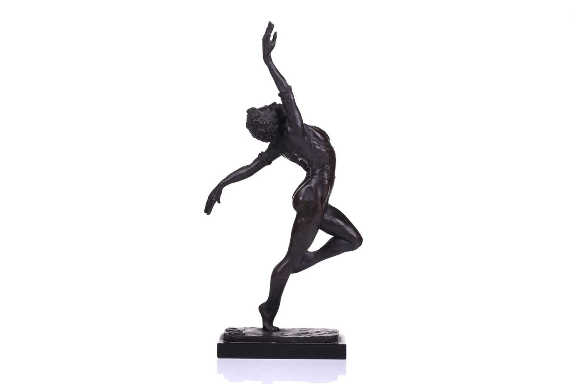 20th century school, a patinated bronze figure of a male ballet dancer, on a rectangular base, - Image 6 of 10