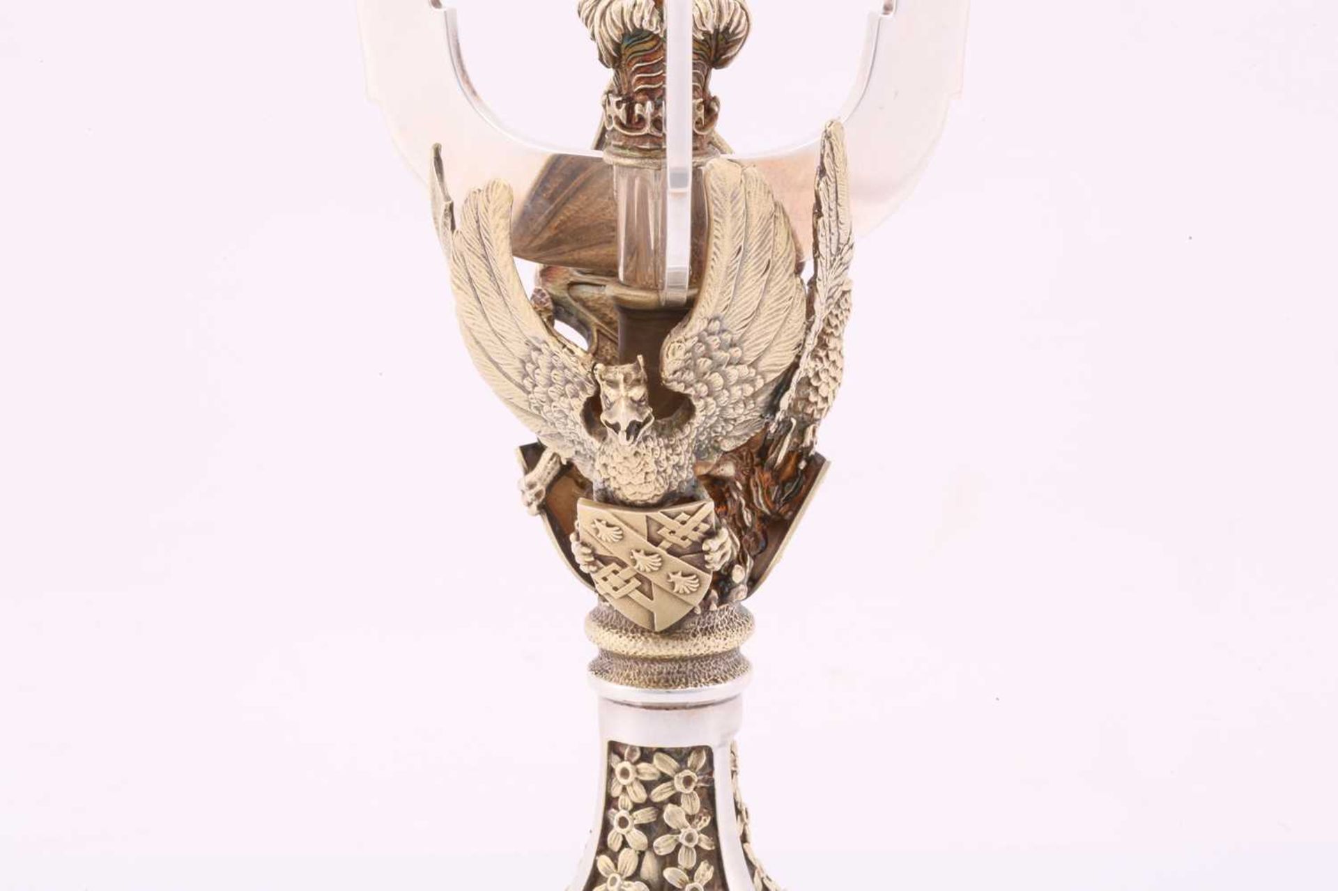 An Aurum silver limited edition 104/400 three-sconce candelabrum, commemorating the wedding of - Image 9 of 19