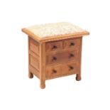 An English walnut stool/workbox, from the Arthur Romney Green Workshops, Christchurch, Hants, c.