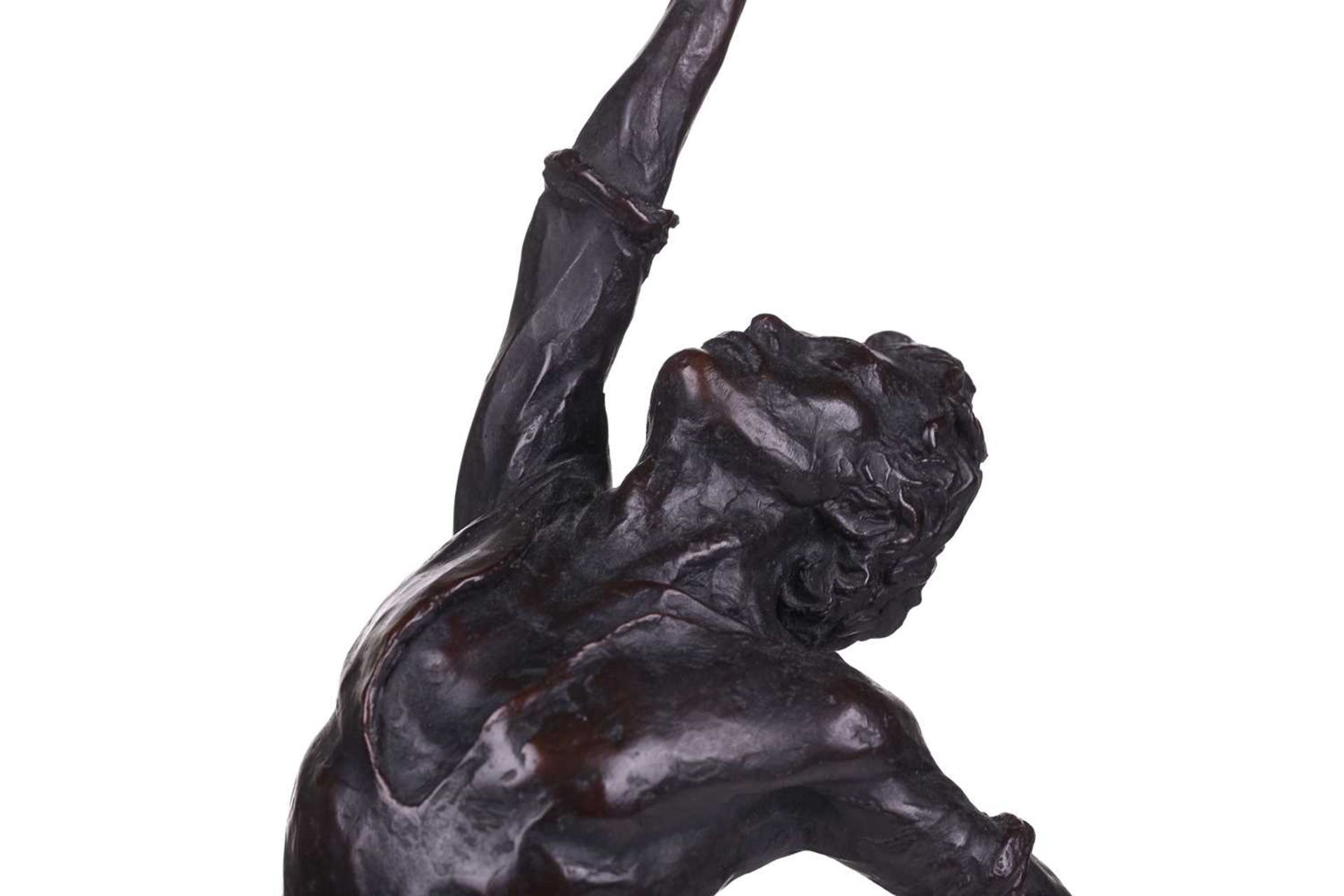 20th century school, a patinated bronze figure of a male ballet dancer, on a rectangular base, - Image 8 of 10