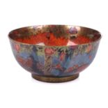 A 'Willow' pattern Wedgwood Fairyland Lustre bowl designed by Daisy Makeig-Jones, circular,