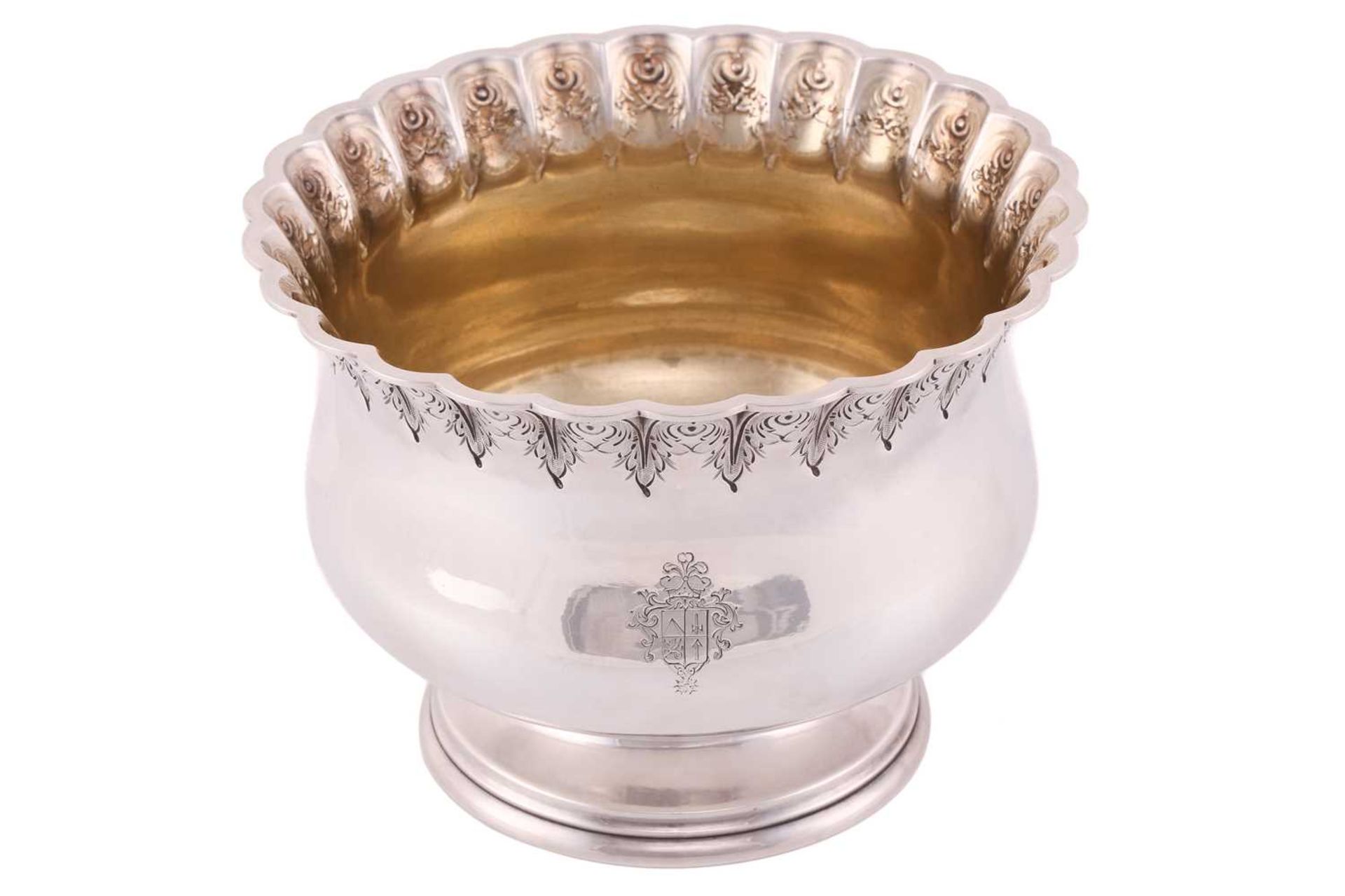 Grosjean & Woodward for Tiffany & Co; a 19th-century circular silver rose bowl, of heavy inverted