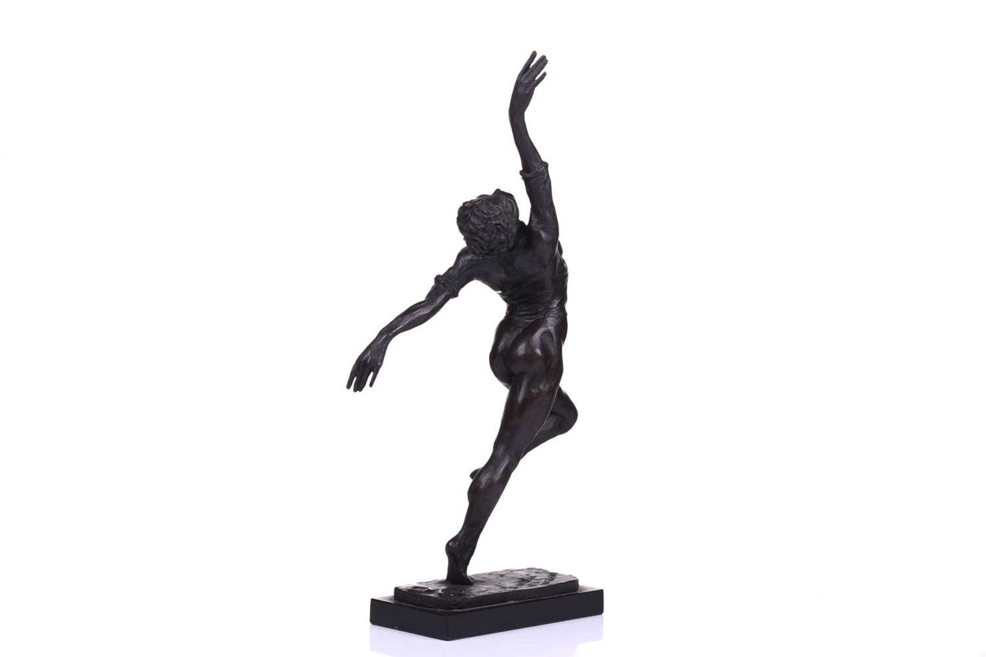20th century school, a patinated bronze figure of a male ballet dancer, on a rectangular base, - Image 4 of 10
