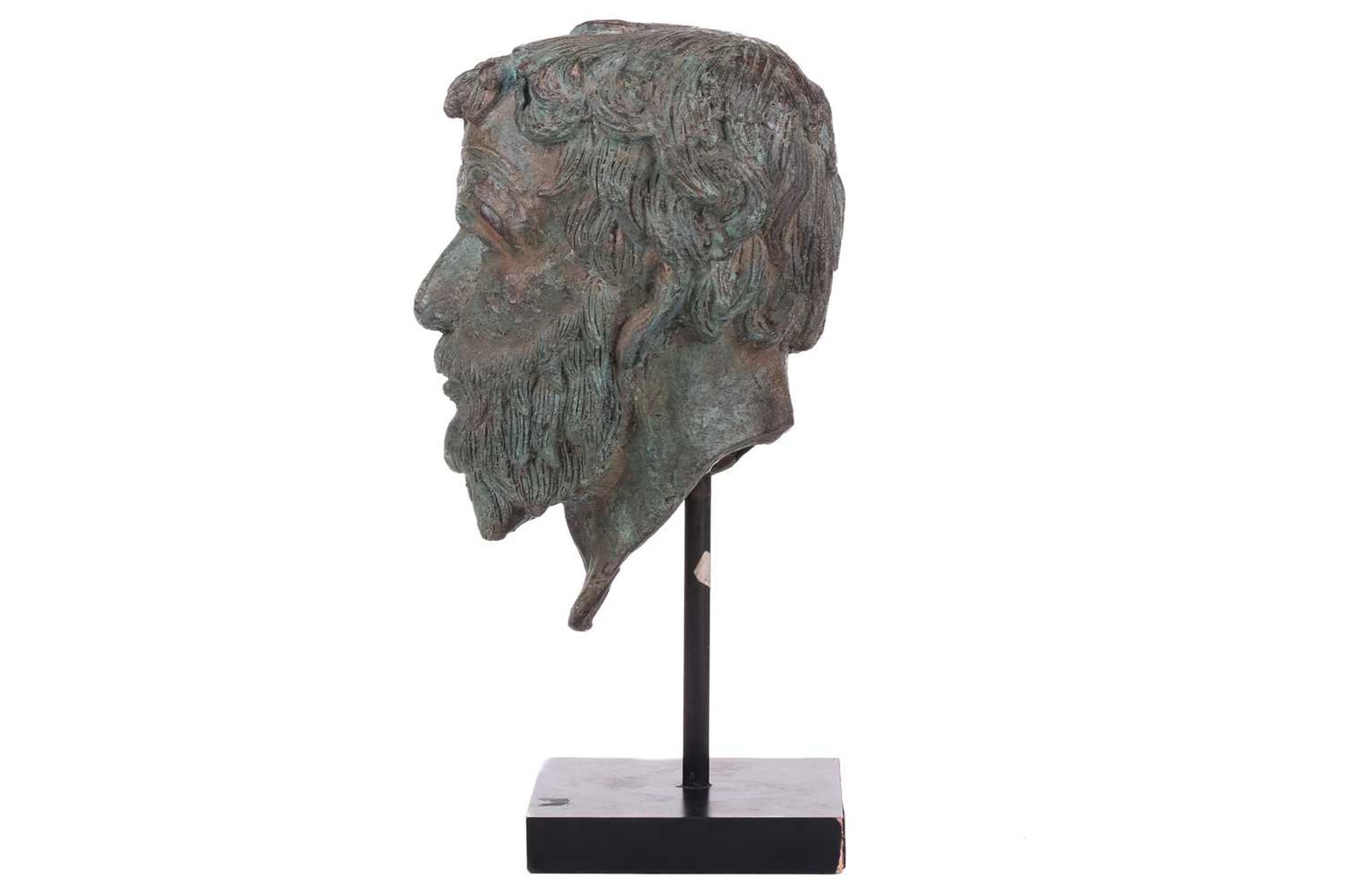 20th century school, a patinated bronze head of a philosopher, unsigned, raised on an ebonised base, - Image 4 of 6