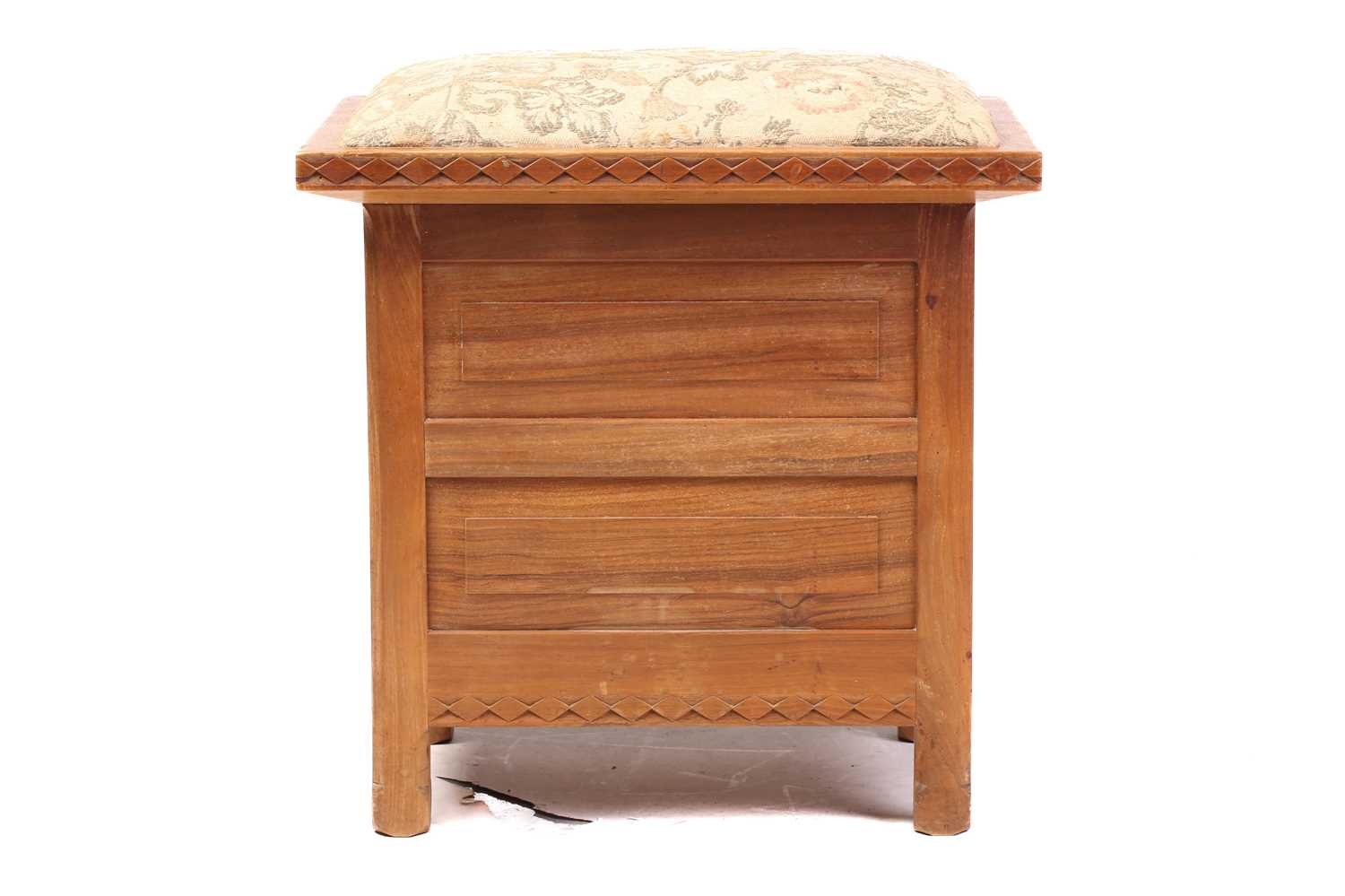 An English walnut stool/workbox, from the Arthur Romney Green Workshops, Christchurch, Hants, c. - Image 10 of 16