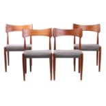 C. Linneberg for B. Pedersen, Denmark; a set of four "Mid-century Vintage" teak dining chairs,