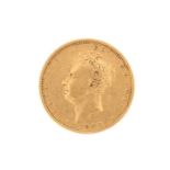 Great Britain - George IV gold sovereign, 1825, rev: crowned shield, F