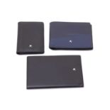 Montblanc - three small leather goods; including an Extreme 2.0 wallet in blue, a Meisterstück