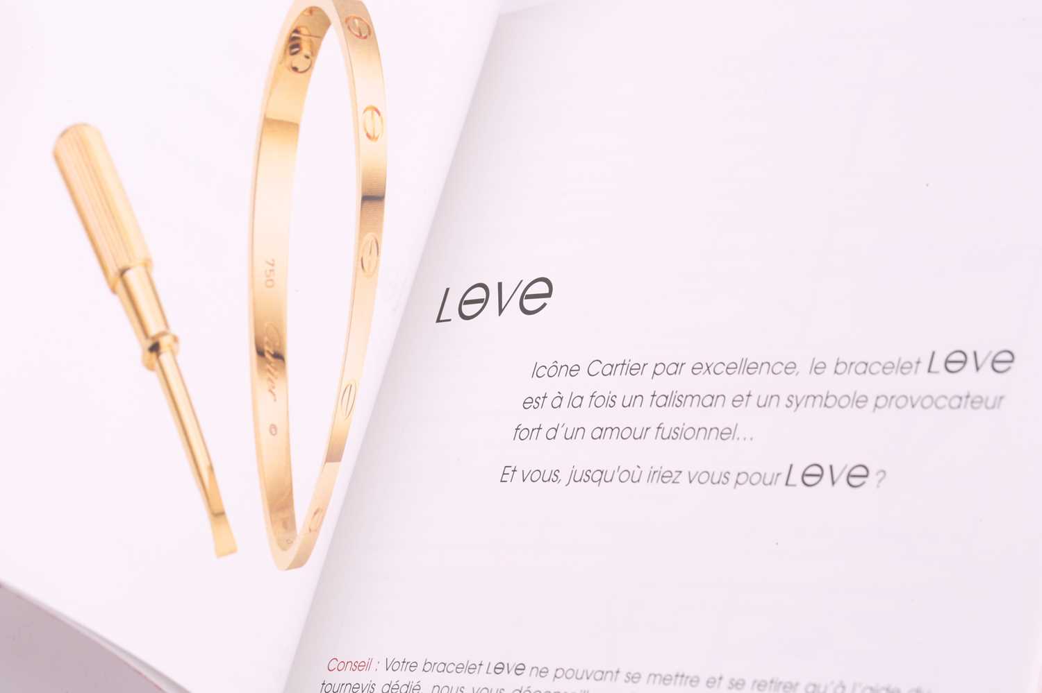 Cartier - a 'LOVE' bangle in 18ct white gold, composed of two rigid arcs with screw motifs, - Image 16 of 17