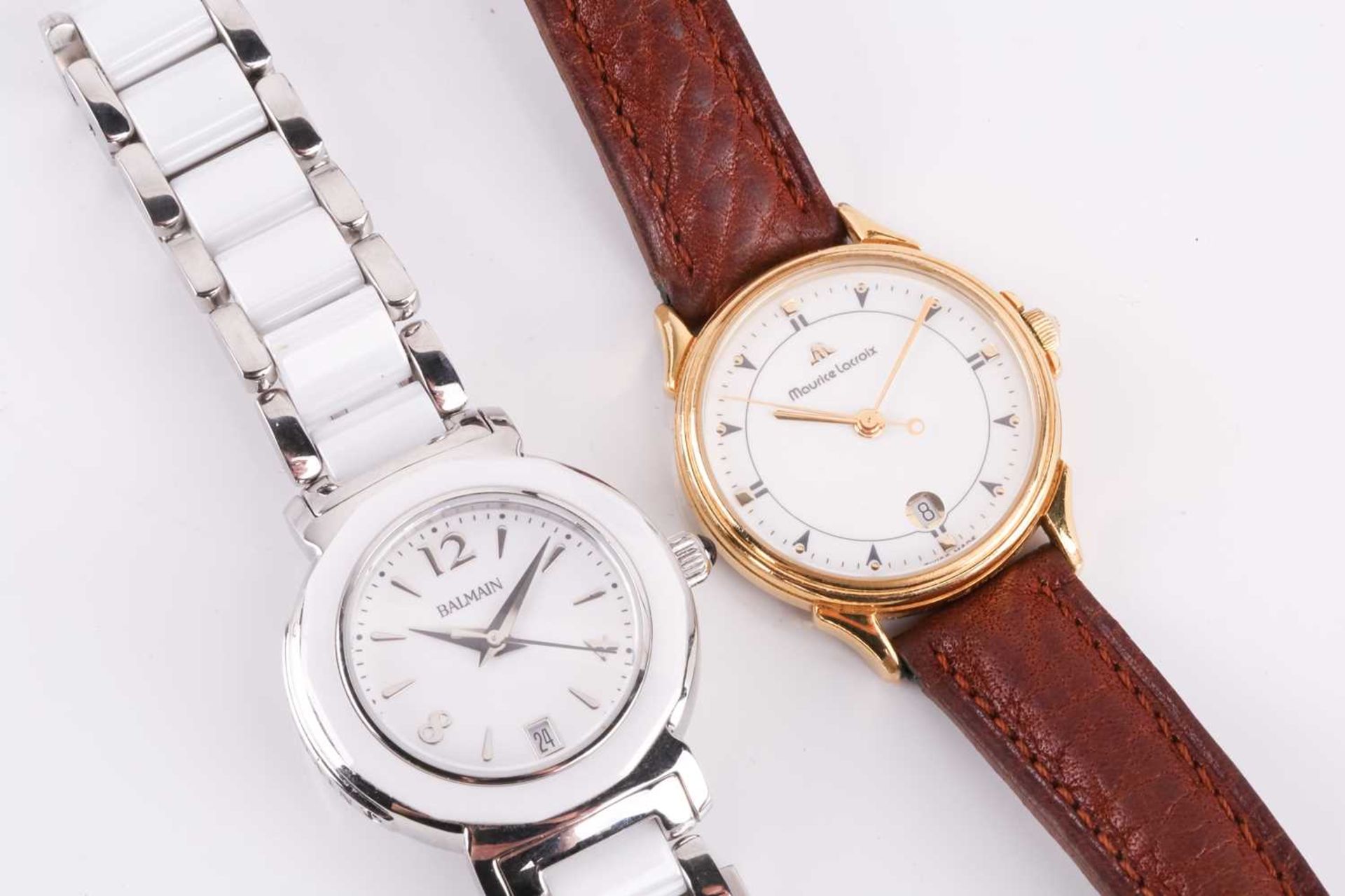 Two ladies wristwatches, comprising a Maurice Lacroix with white dial and a Pierre Balmain with - Image 2 of 15