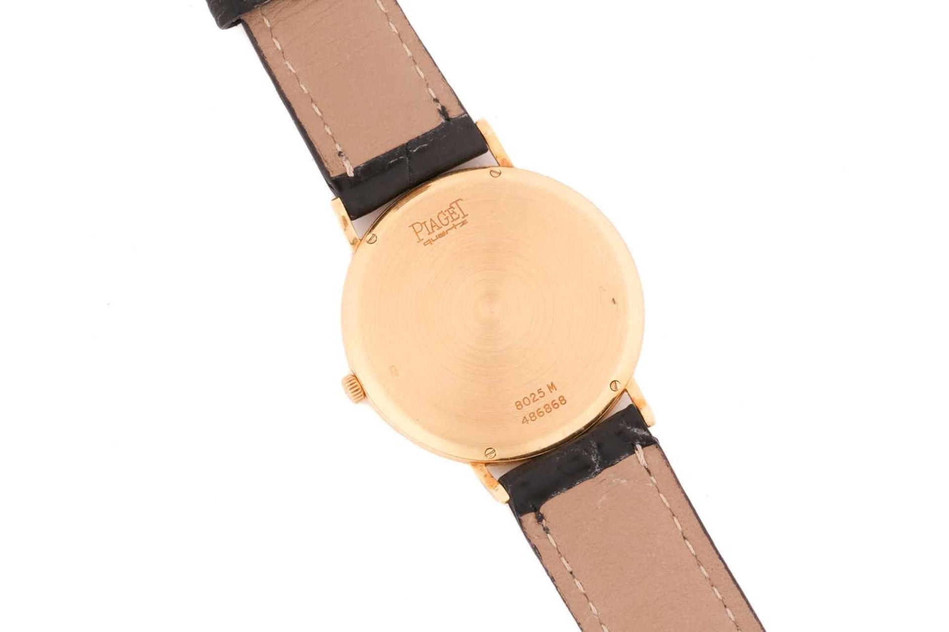 A Piaget 18ct gold Lady's wristwatch, with quartz movement, the white dial with gilt roman roman - Image 6 of 9