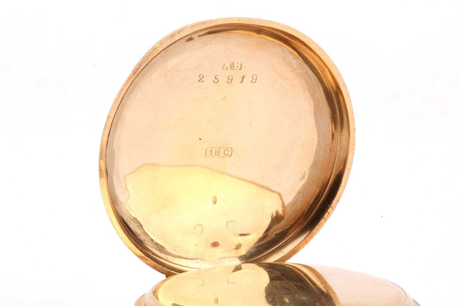 An 18ct gold Waltham mass open-face pocket watch with its original box, featuring a keyless wound - Image 8 of 8