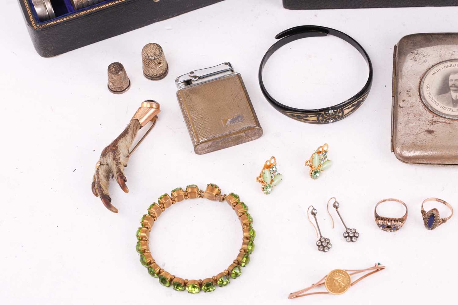 A collection of jewellery, watches and silver including two gemset rings, a pocket watch marked 14k, - Image 8 of 10