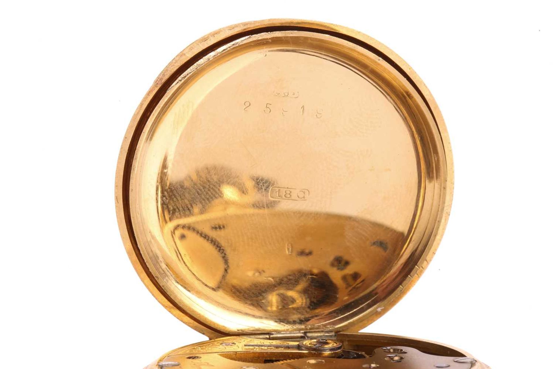 An 18ct gold Waltham mass open-face pocket watch with its original box, featuring a keyless wound - Image 4 of 8