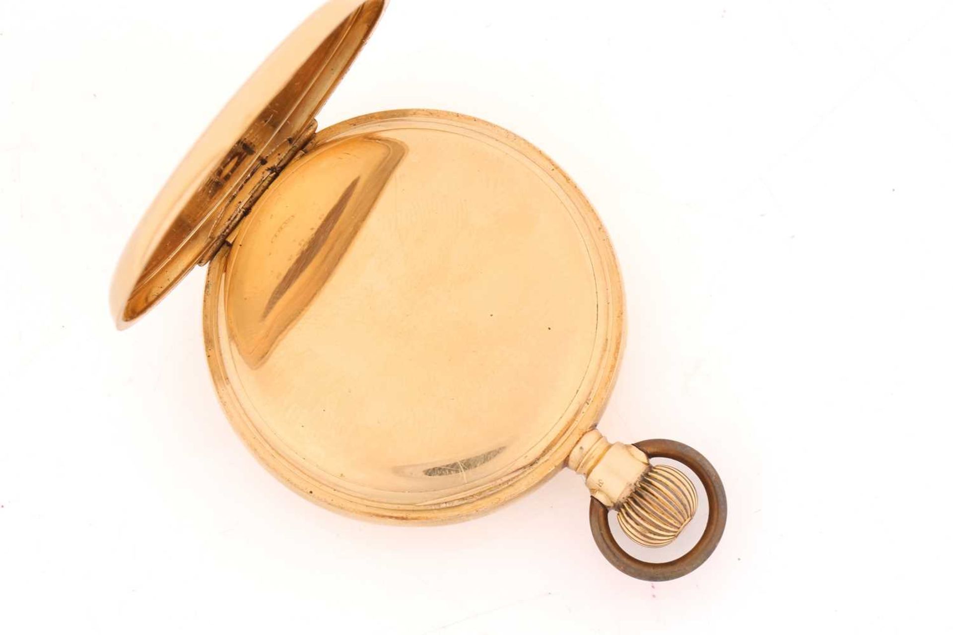 An 18ct gold Waltham mass open-face pocket watch with its original box, featuring a keyless wound - Image 5 of 8