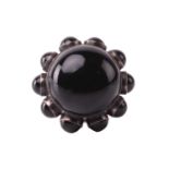 Georg Jensen - a large onyx cocktail ring, encircled with onyx cabochon ornaments around the collet,