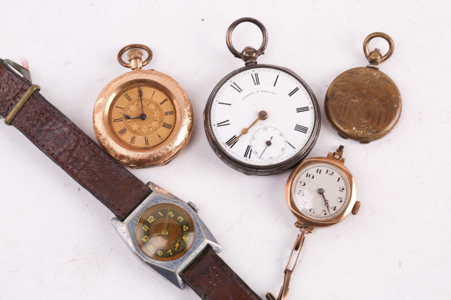 A collection of jewellery, watches and silver including two gemset rings, a pocket watch marked 14k, - Image 5 of 10