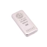 A 1 kilo silver bullion bar. The rounded rectangular bar struck in 0.999 fineness and stamped 'Argor