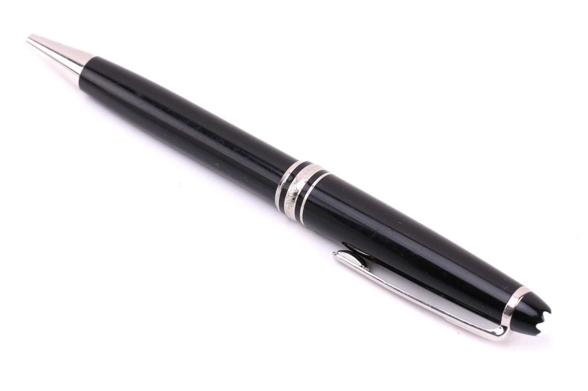 Montblanc - Meisterstück Pix classique ballpoint pen, with twist-action black resin barrel and - Image 5 of 8