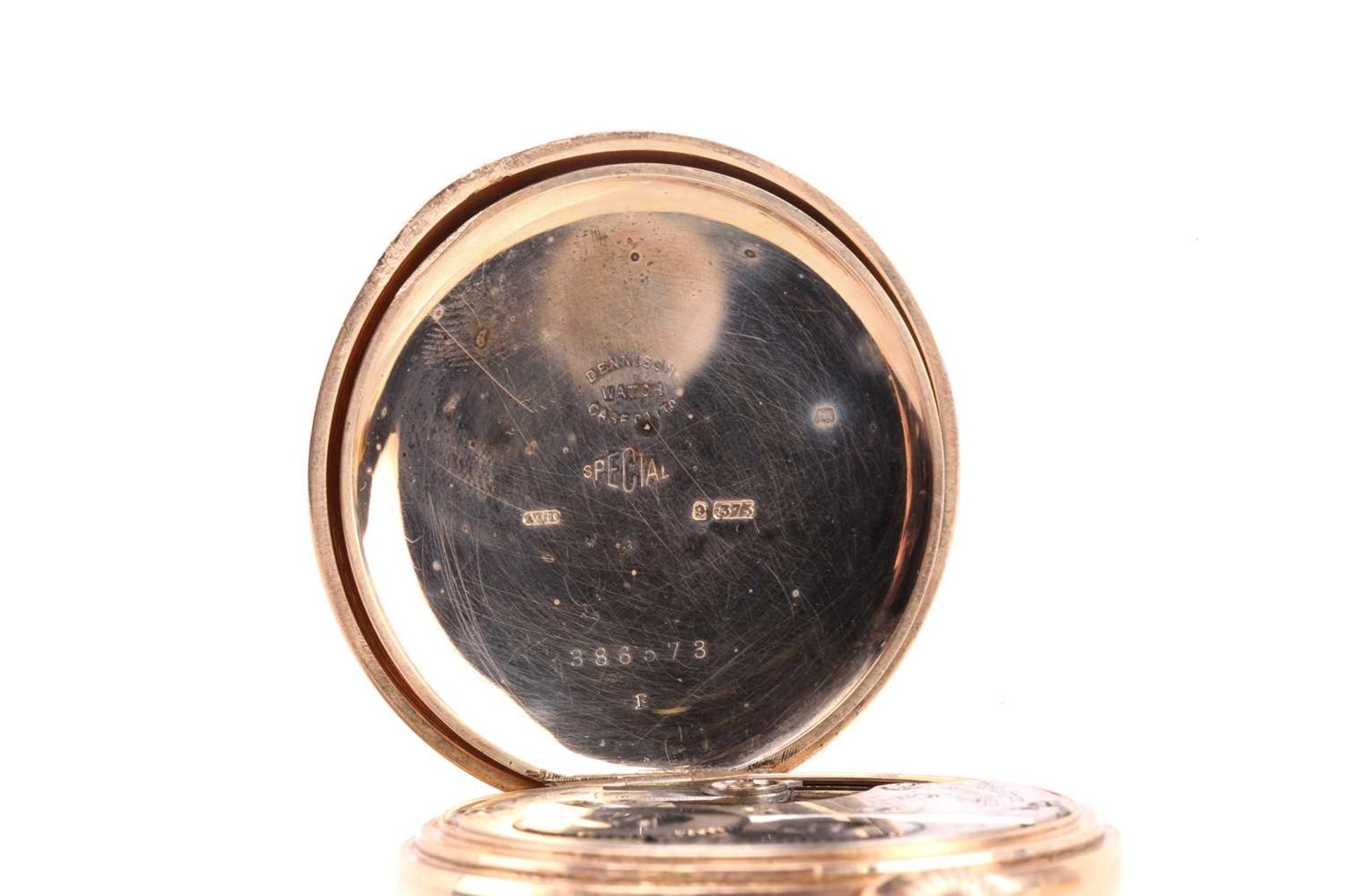 A 9ct gold Waltham mass half hunter pocket watch with its original box, featuring a keyless wound - Image 5 of 11