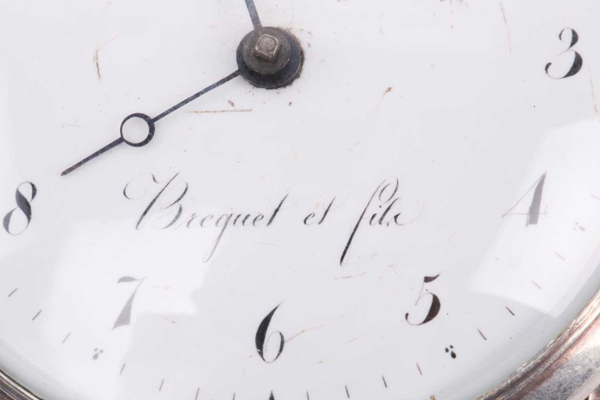 A Breguet Et Fils open-face pocket watch, featuring a key-wound signed 'Breguet Et Fils' verge fusée - Image 10 of 14