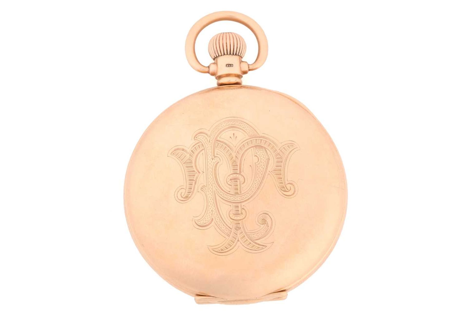 A 9ct gold Waltham mass half hunter pocket watch with its original box, featuring a keyless wound - Image 8 of 11