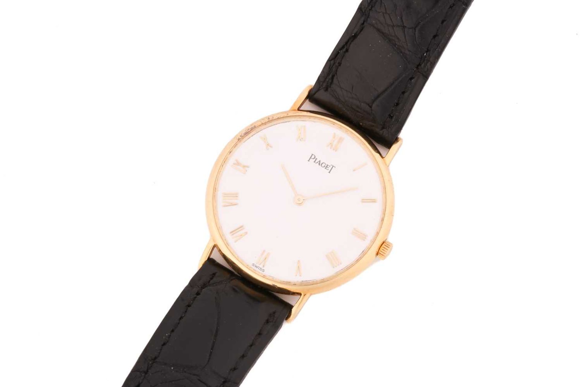 A Piaget 18ct gold Lady's wristwatch, with quartz movement, the white dial with gilt roman roman - Image 2 of 9