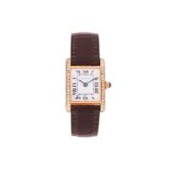 A Cartier Cartier Tank Louis Cartier in 18ct gold, featuring a hand-wound swiss made movement in