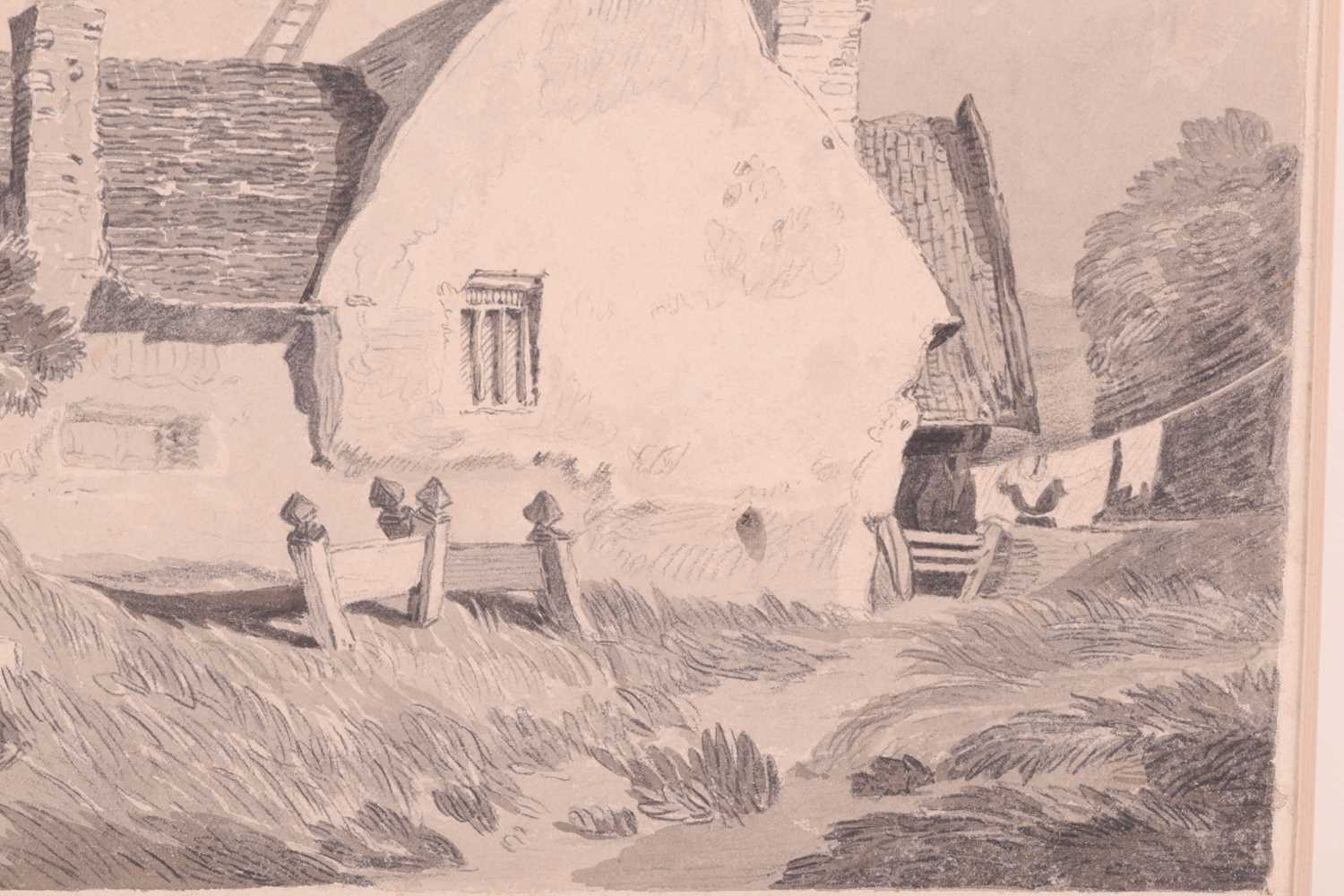 John Sell Cotman (1782 - 1842), 'Rural Lane with Figure and Water Trough', signed, pencil sketch, - Image 5 of 9