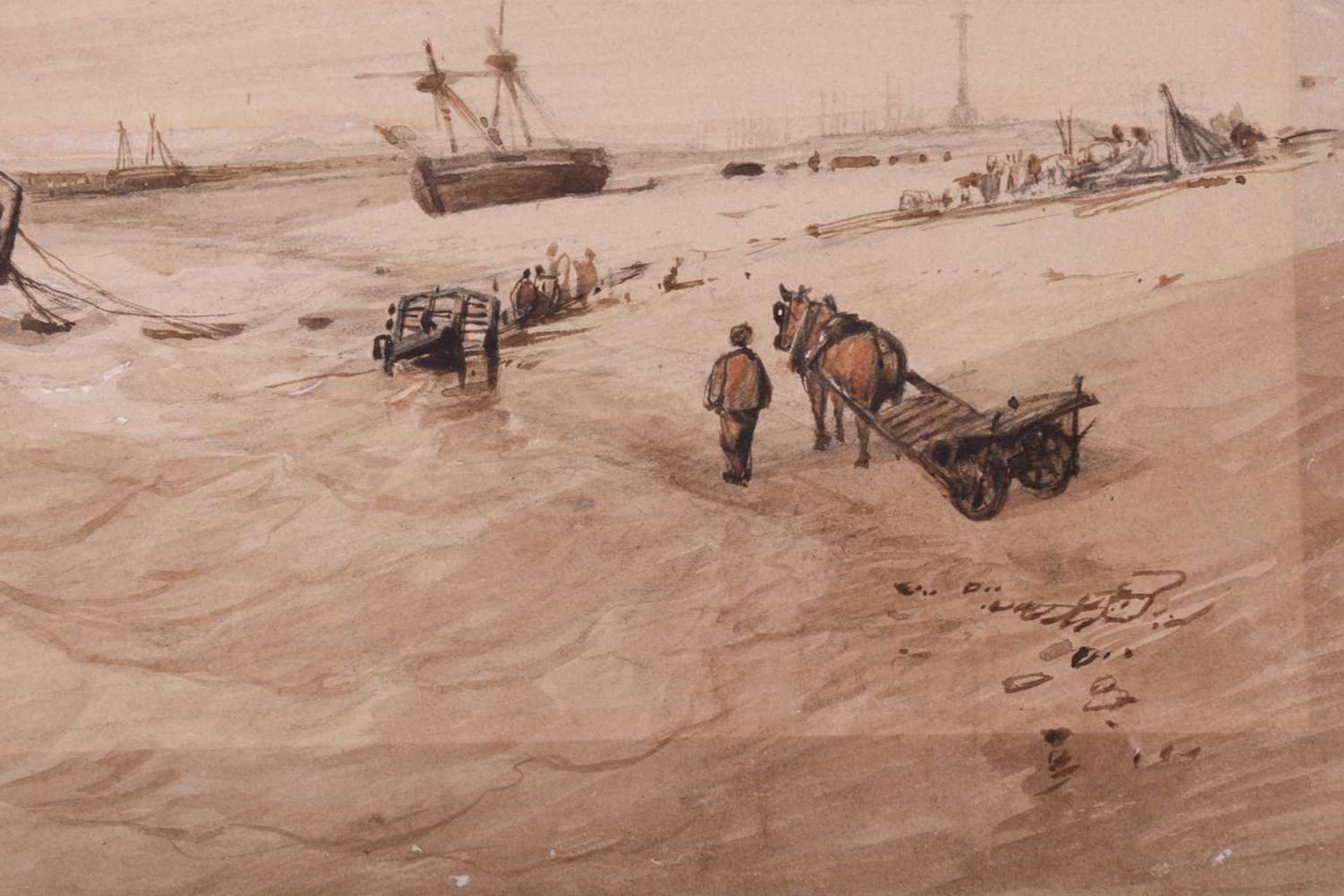 Miles Edmund Cotman (1810 - 1858) 'Wreck on Yarmouth Beach', oil on canvas, applied and typed - Image 5 of 26