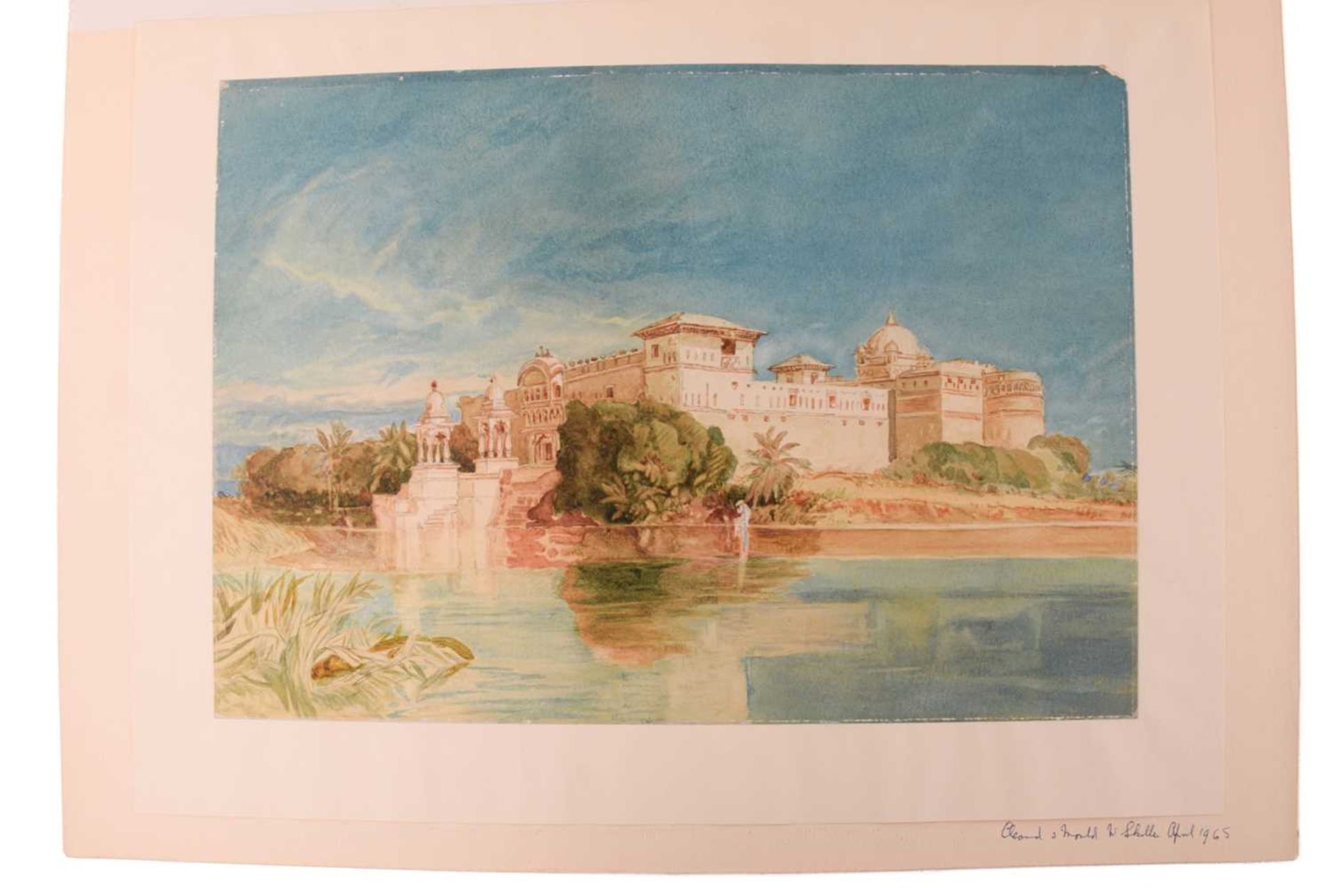 Attributed to Frederick George Cotman (1850 - 1920), 'North African Palace by a River', unsigned - Image 3 of 6