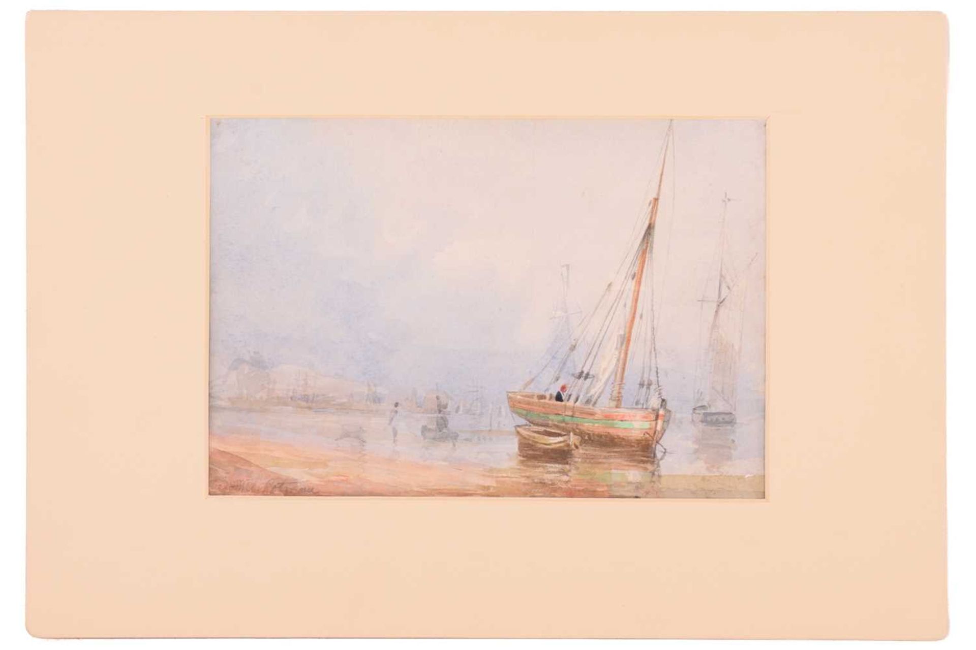 Miles Edmund Cotman (1810 - 1858), coastal scene with ships, indistinctly signed lower left,