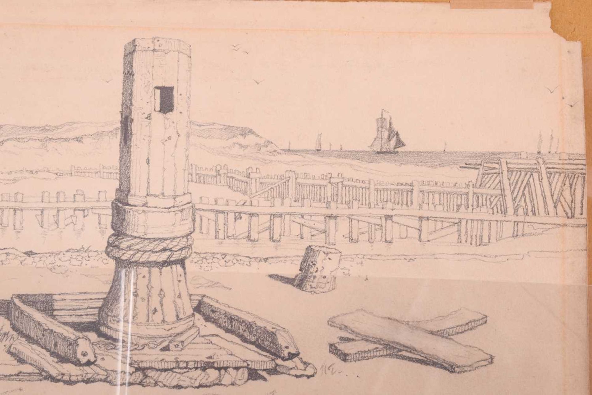 John Joseph Cotman (British, 1814-1878), three pencil sketches, 'Looking towards Norwich, Seated - Image 11 of 16
