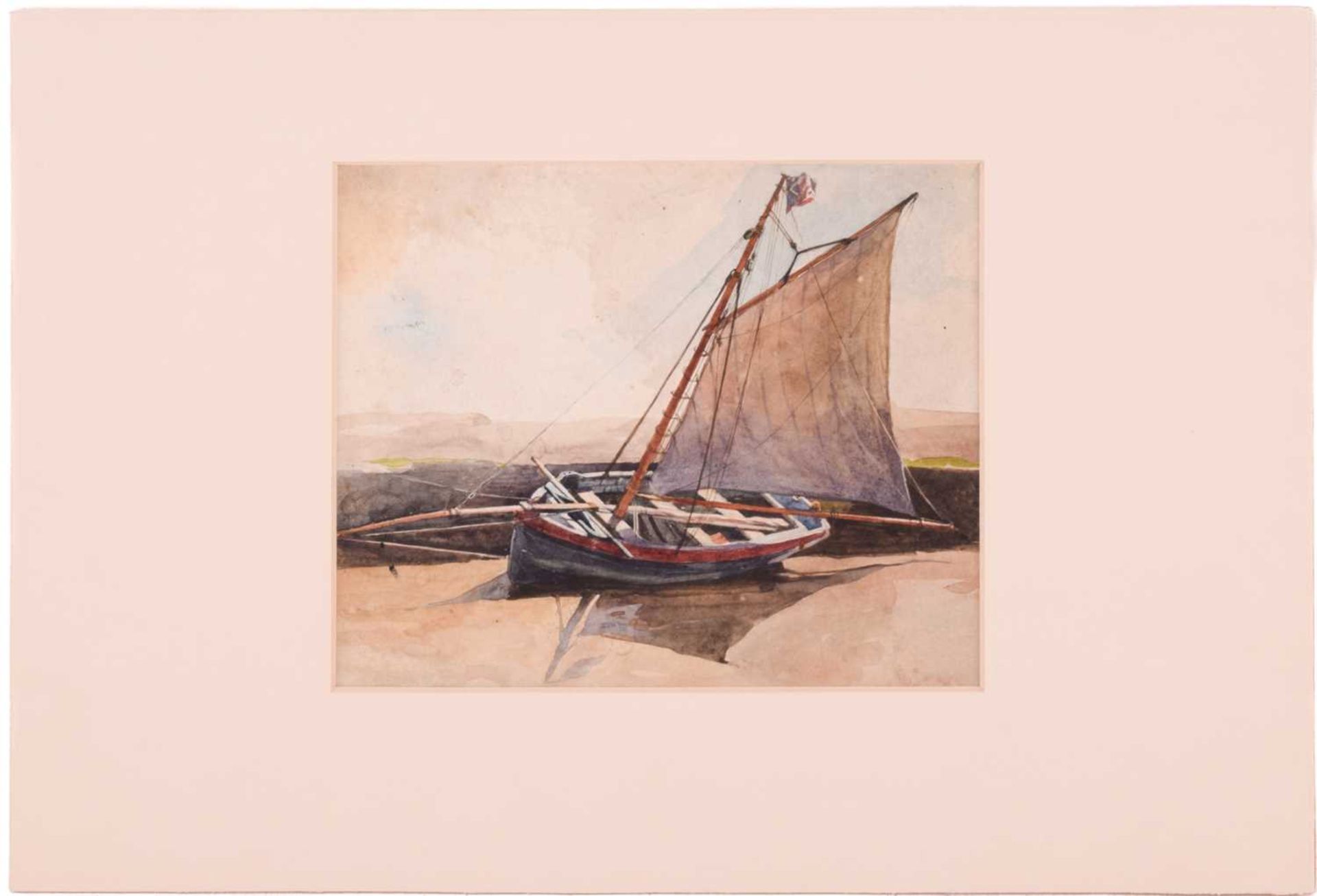 Frederick George Cotman (1850 - 1920), 'Gaff rig boat with sail up', 'Open sailing boat with - Image 2 of 16