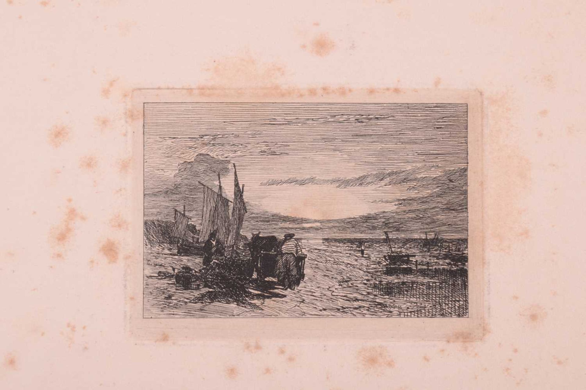Etchings by M. E. Cotman, two volumes, one half calf bound containing ten etchings on thick card and - Image 7 of 15