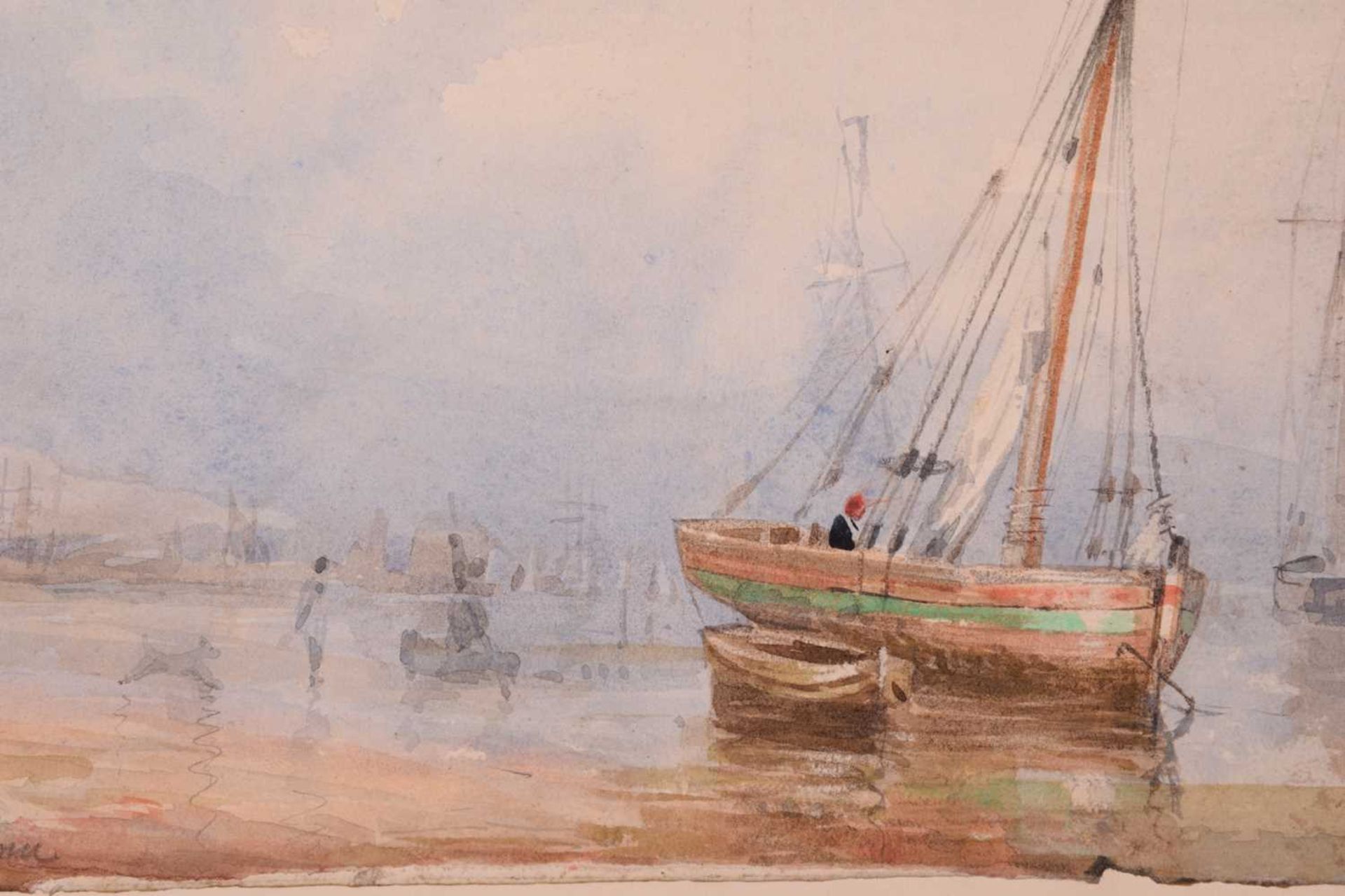 Miles Edmund Cotman (1810 - 1858), coastal scene with ships, indistinctly signed lower left, - Image 4 of 4