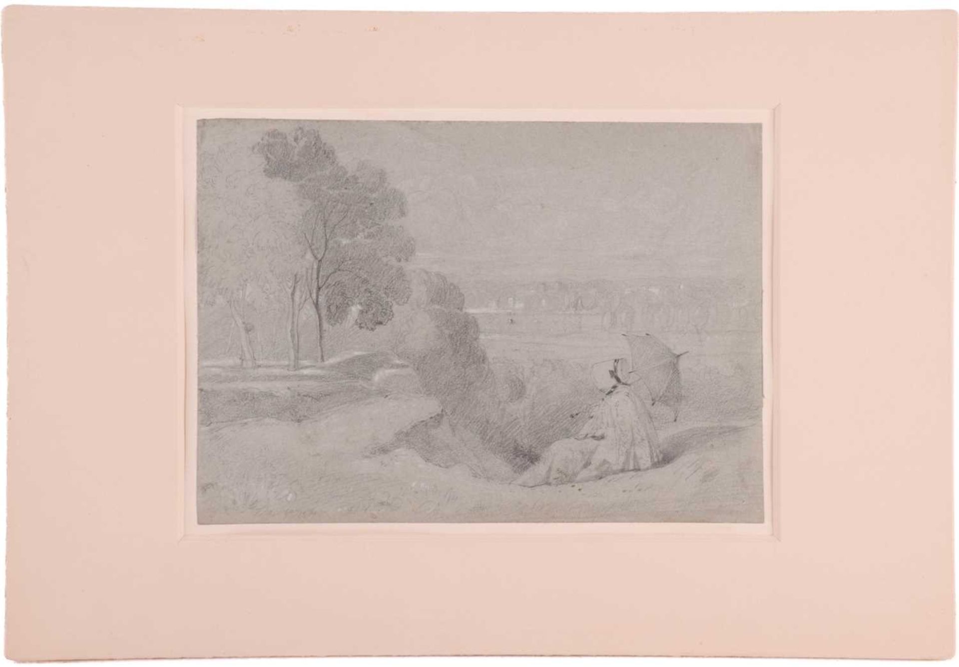 John Joseph Cotman (British, 1814-1878), three pencil sketches, 'Looking towards Norwich, Seated - Image 2 of 16