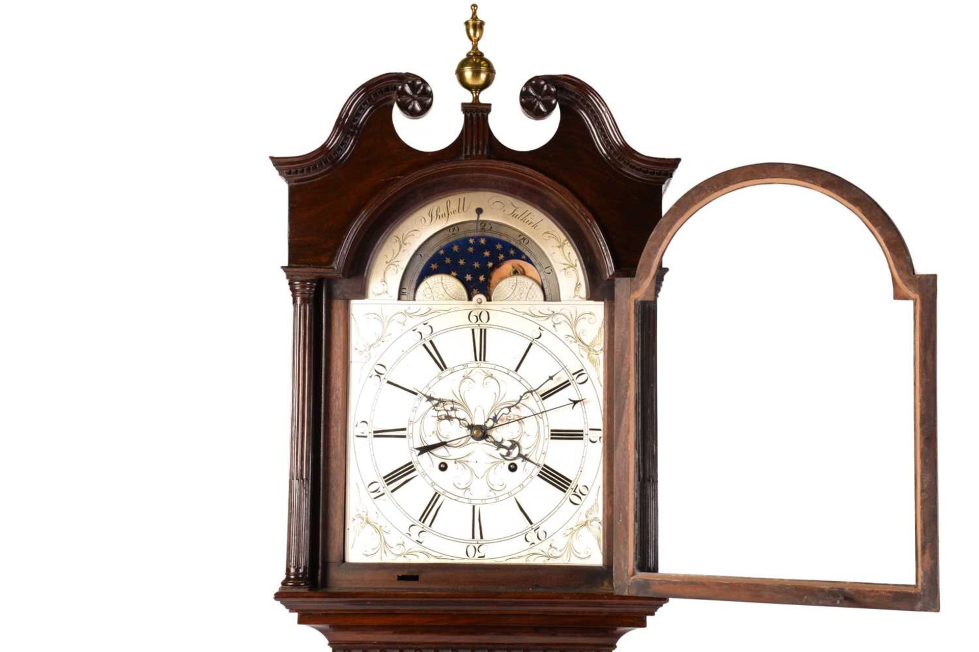 John Russell of Falkirk; A George III mahogany-cased 8-day longcase clock, the one-piece silvered - Image 4 of 15