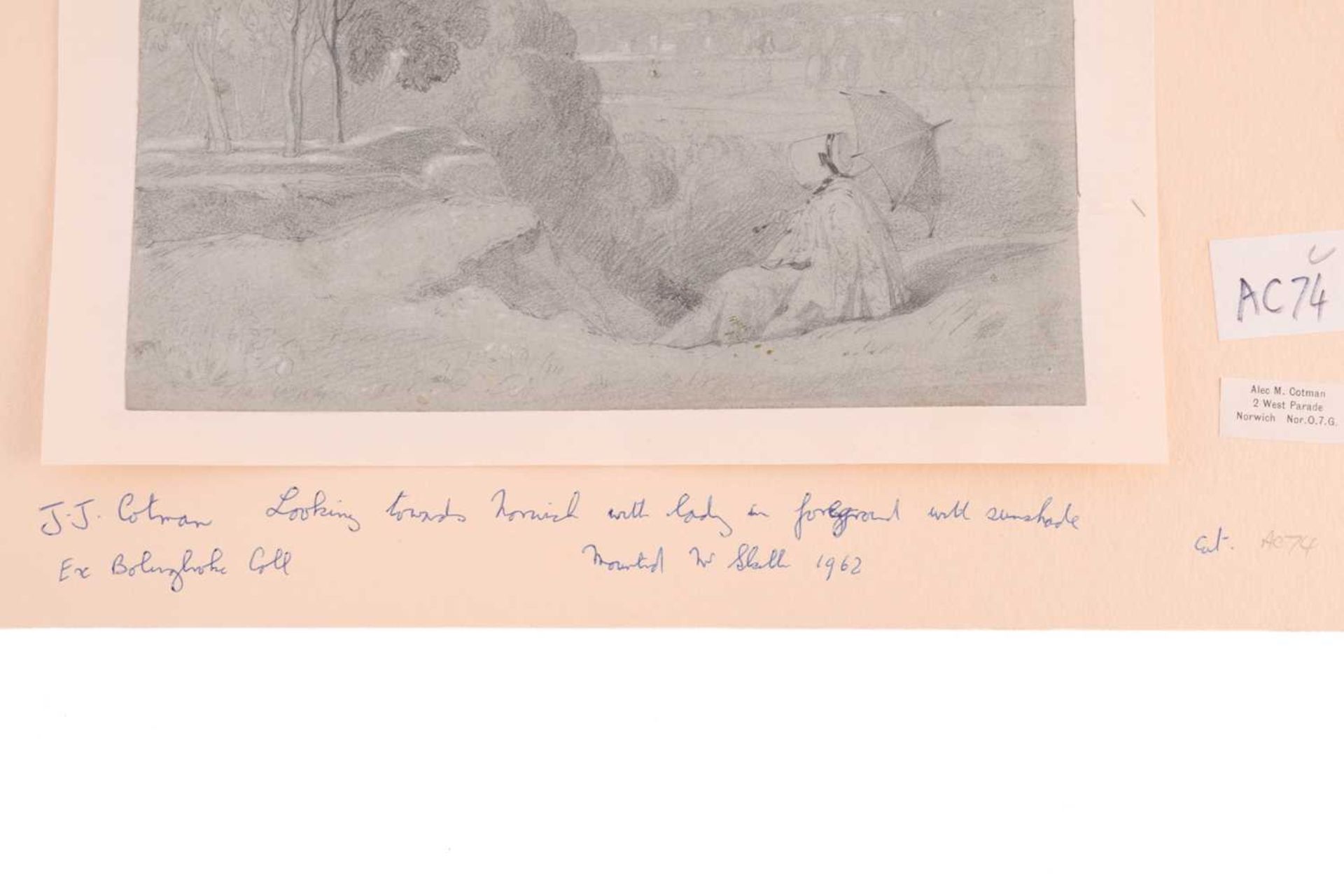 John Joseph Cotman (British, 1814-1878), three pencil sketches, 'Looking towards Norwich, Seated - Image 16 of 16
