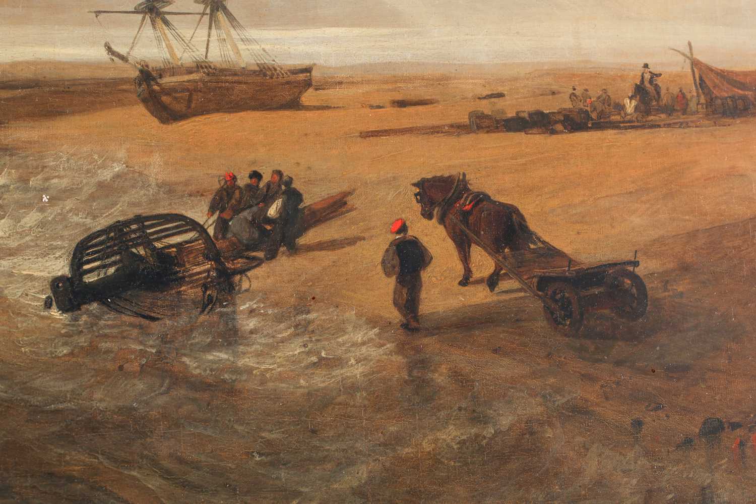 Miles Edmund Cotman (1810 - 1858) 'Wreck on Yarmouth Beach', oil on canvas, applied and typed - Image 15 of 26