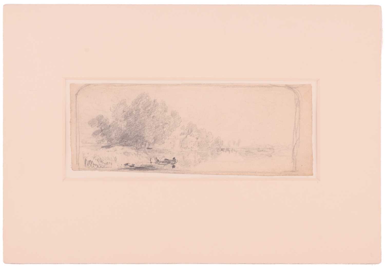 John Joseph Cotman (1814 - 1878), four pencil sketches, 'Trees in landscape', & 'Riverscape', both - Image 4 of 15
