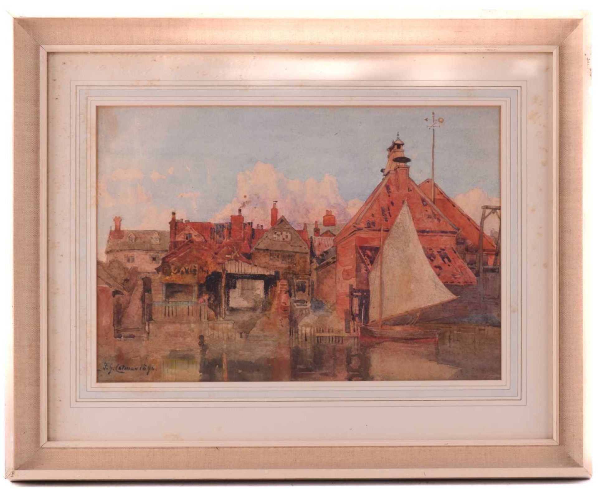 Frederick George Cotman RI. ROI. (British, 1850-1920), 'Beccles - Suffolk' & 'The Commodore Inn - Image 2 of 15