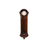 An Austrian single-weight wall Vienna regulator with an arched top figured Indian rosewood case,