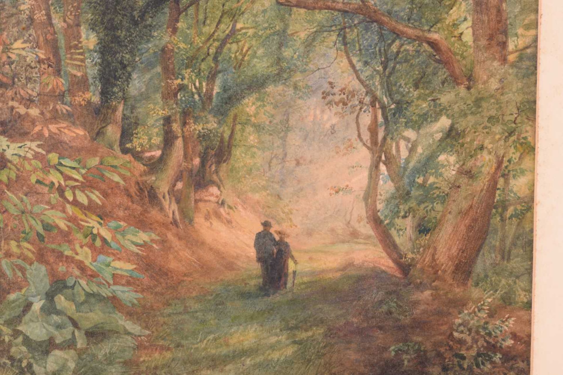 Frederick George Cotman RI. ROI. (British, 1850-1920), 'Lovers Lane, Ipswich, Suffolk', c.1870, - Image 3 of 7