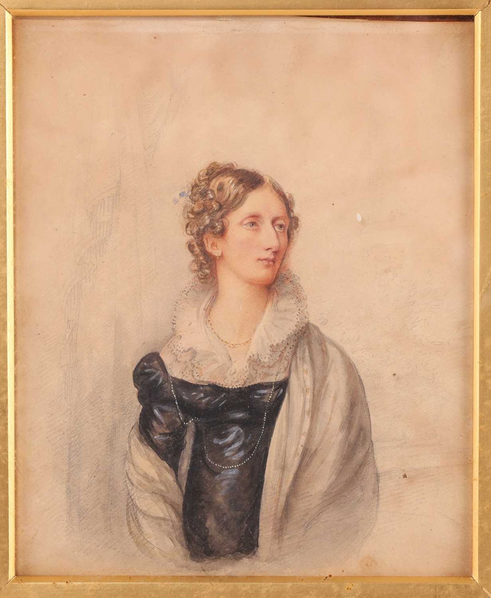 Denis Brownwell Murphy (1745 - 1842),' Portrait of Mrs. J. S. Cotman', watercolour on paper, - Image 3 of 8