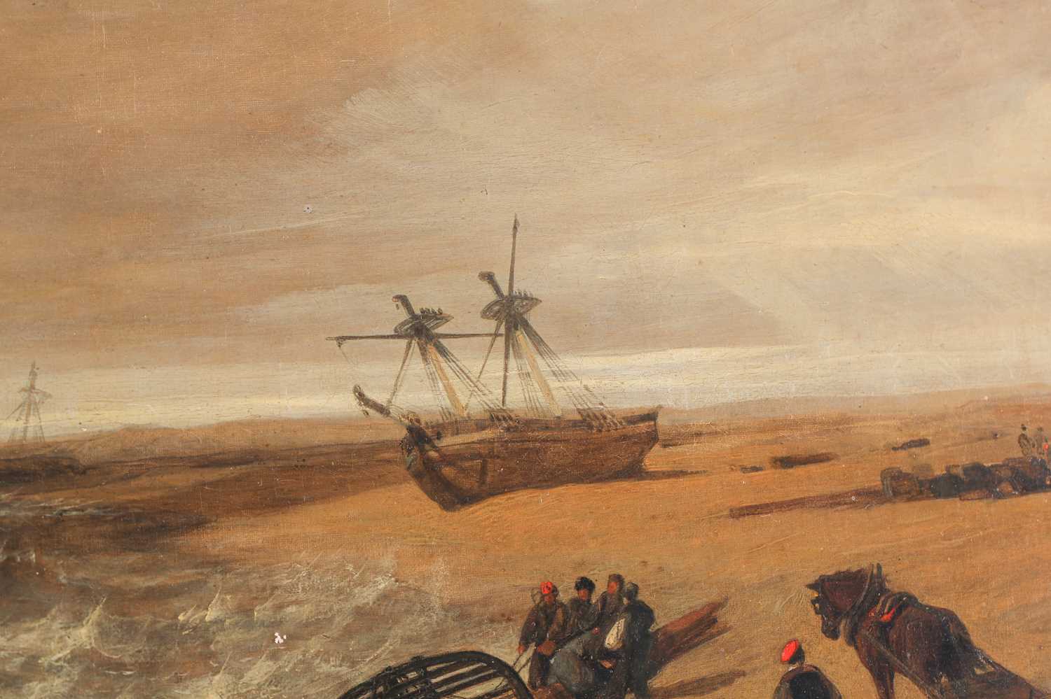 Miles Edmund Cotman (1810 - 1858) 'Wreck on Yarmouth Beach', oil on canvas, applied and typed - Image 13 of 26