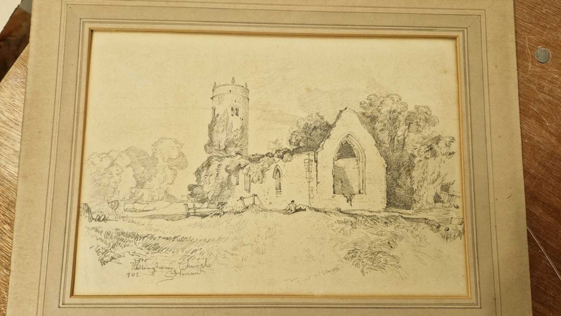 John Sell Cotman (1782 - 1842), 'Whitlingham Church', signed, titled and numbered 103, pencil - Image 9 of 12