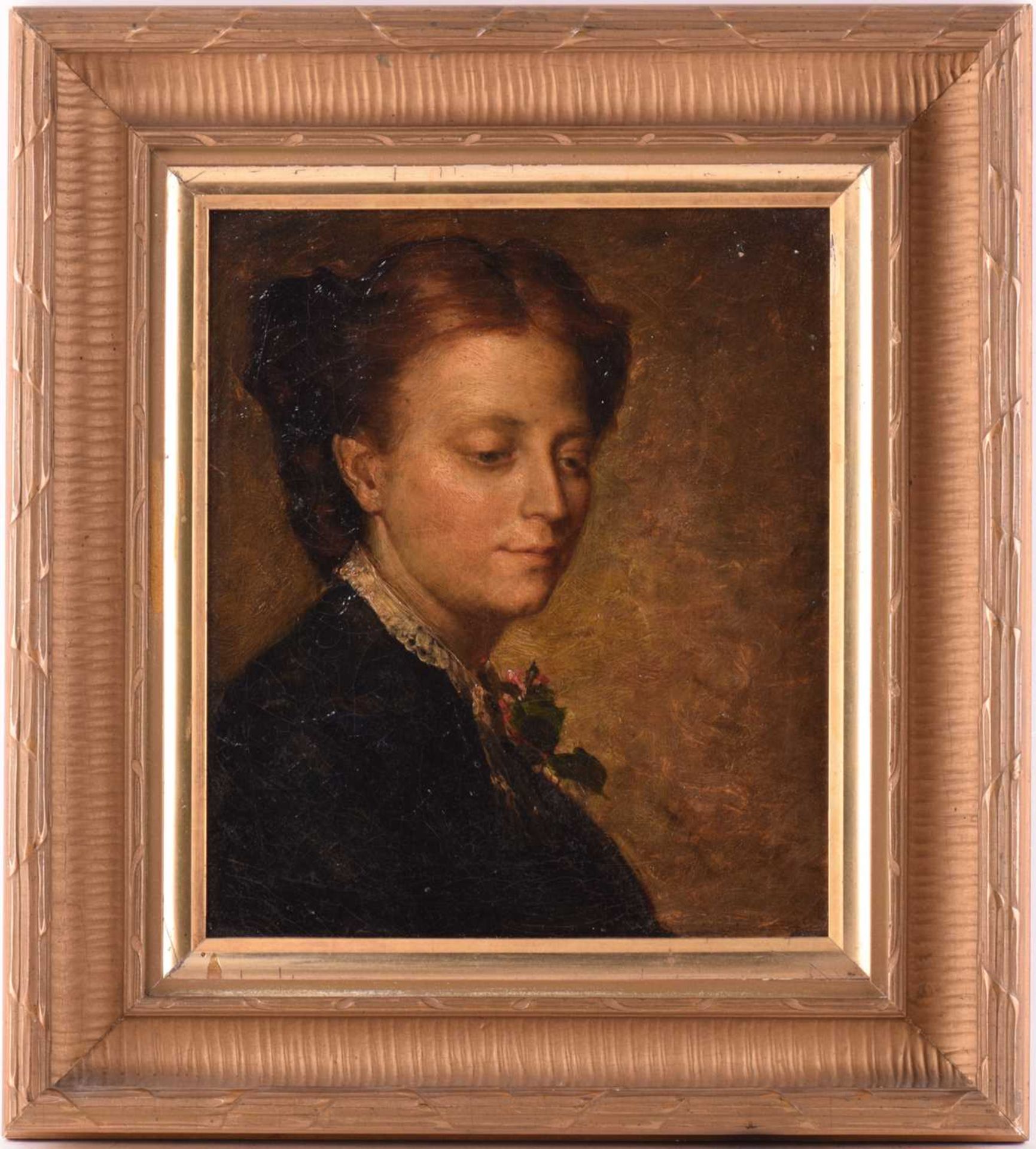 Frederick George Cotman RI. ROI. (British, 1850-1920), 'Portrait of Marguerite Wright Eade (Nee - Image 2 of 8